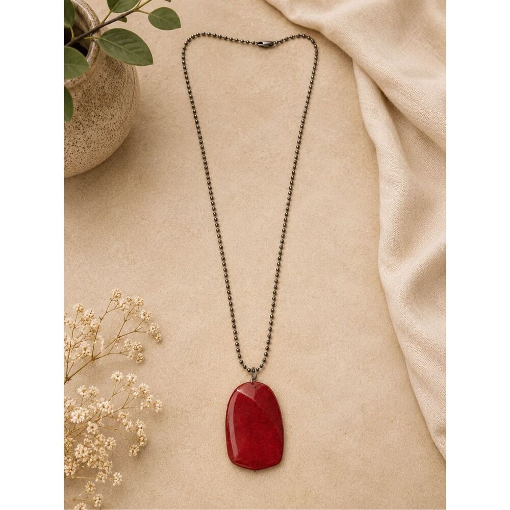 Bold Red Statement Pendant Necklace